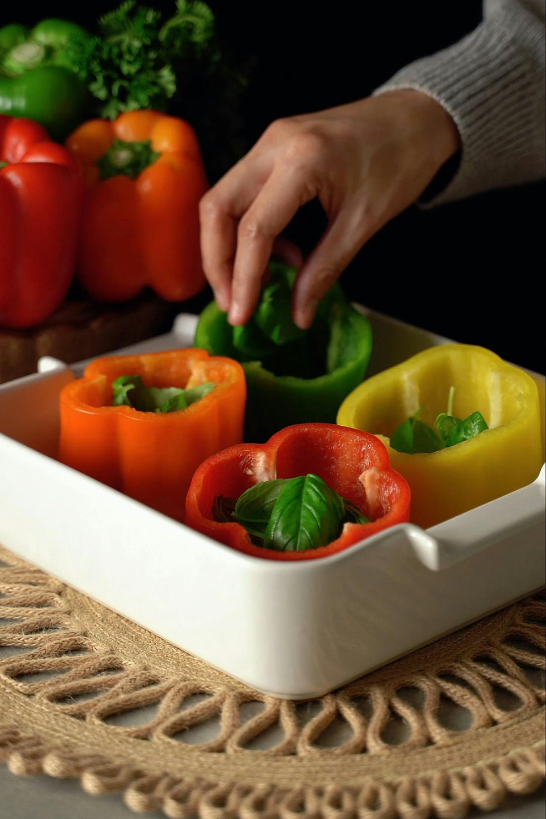 "Delicious" & "Side Piece" Stuffed Bell Peppers