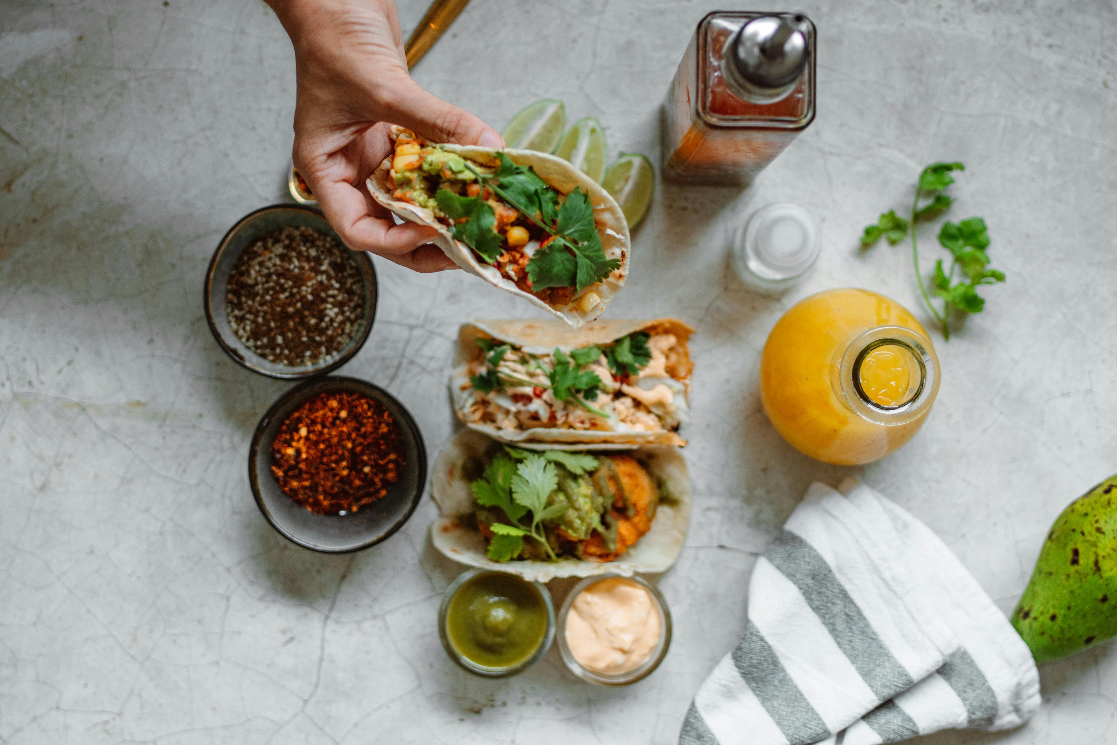 Cauliflower Tacos with Avocado Lime Sauce